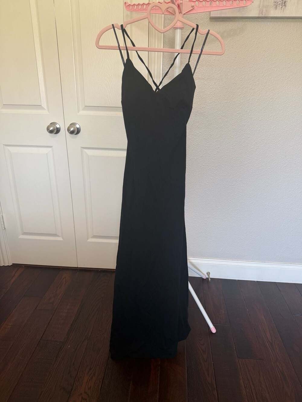 Forever 21 Women's Black Lace-Up Back Maxi Slip Dress
